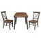 International Concepts 42 in. Solid Wood Round Dual Drop Leaf Dining Table with 2 Chairs in Hickory/Washed Coal K45-42DL-C613-2 - alternate 5